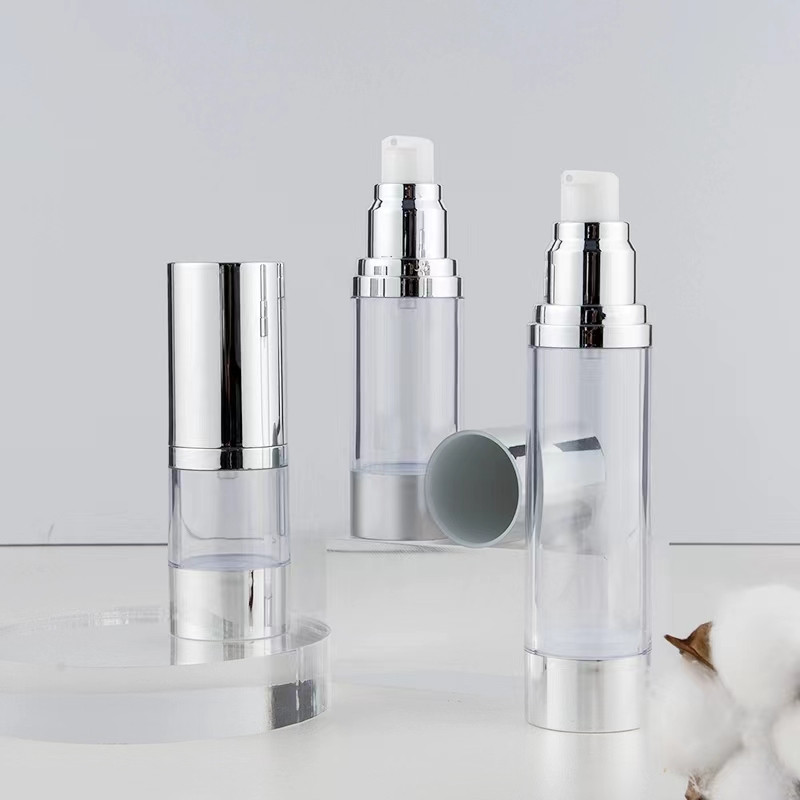 Luxury Skincare Bottles - Pompa per bottiglia sottovuoto argento brillante/opaco